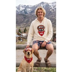 Wild Tribute Mens Avalanche Rescue Hoodie M Gorpcore‎ Dog Lover Mt Rescue